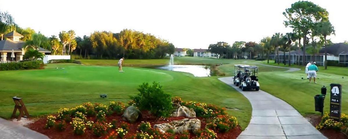 wide image of golf course