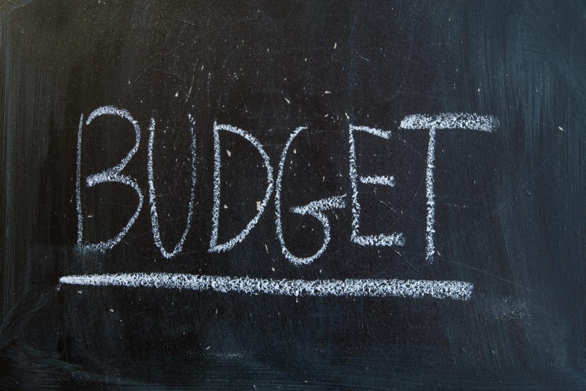 Budget on blackboard