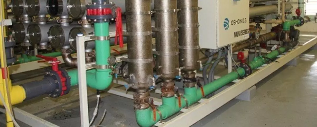 Water pumps inside the water plant